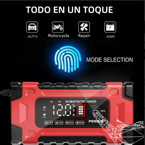 Cargador de Baterias 1 Cargador de 12v 10 amperes